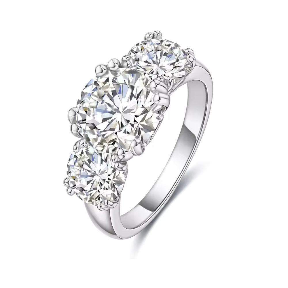 Anel Órion com Ouro Branco 18k e Moissanite 5 CT