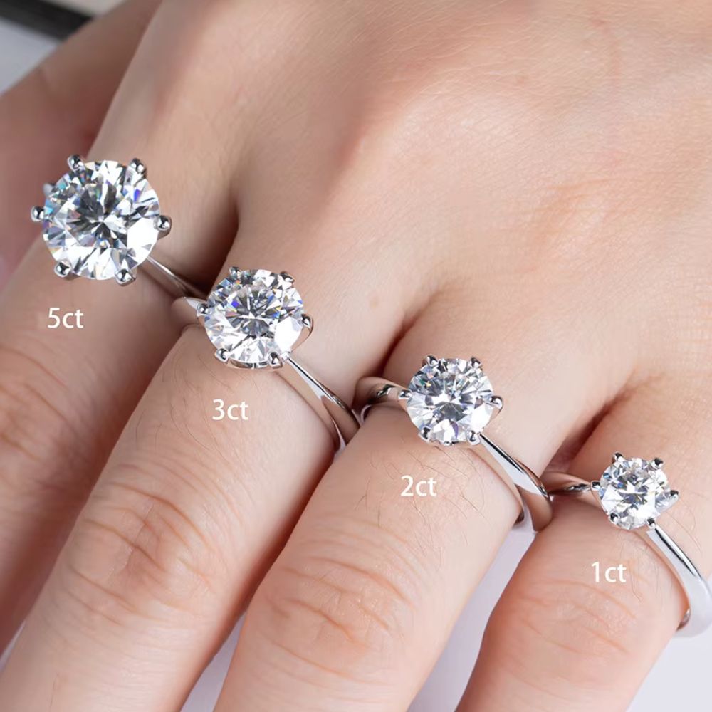 Anel Solitário Sun Moissanite 5 CT