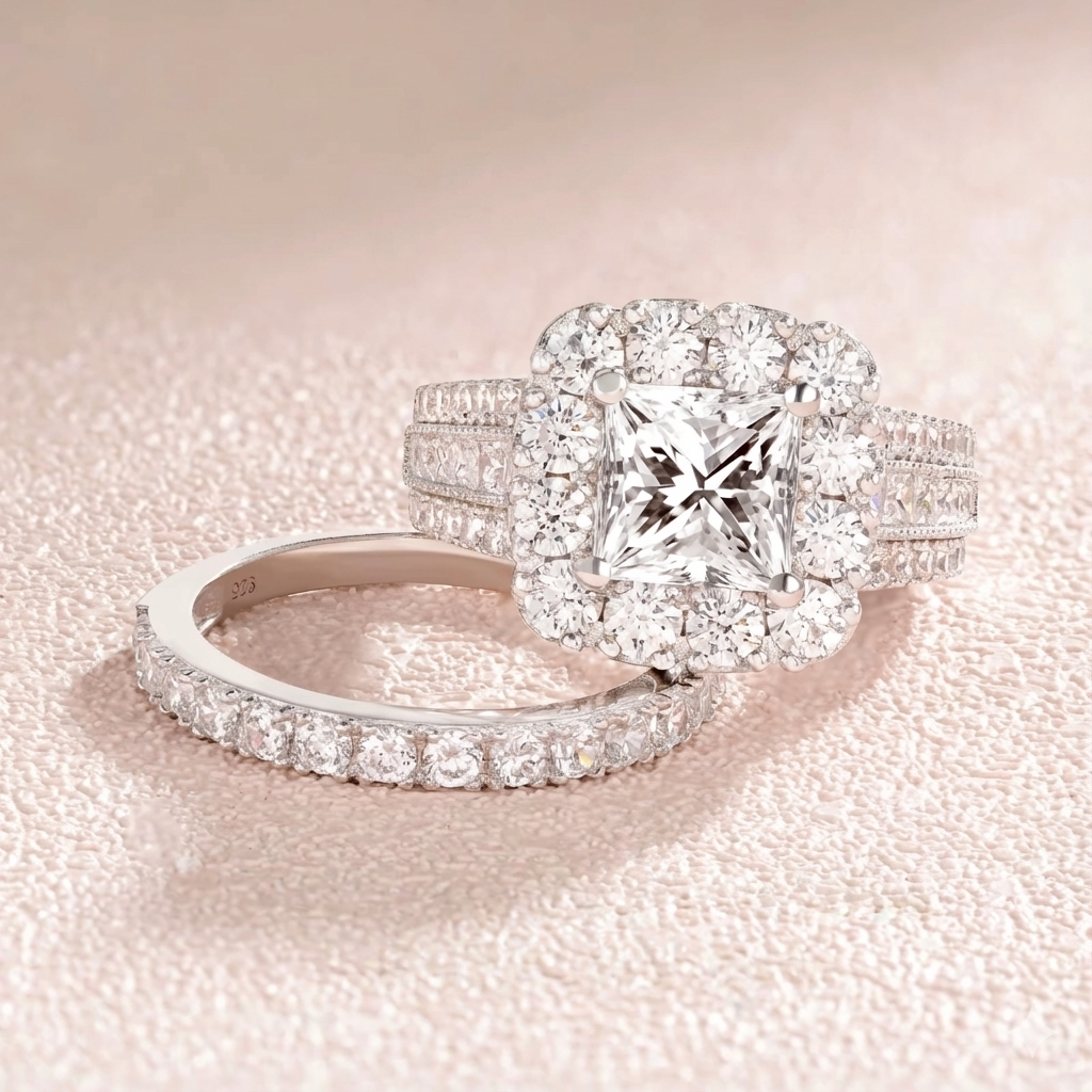 Anel Solitário Halo (Compre 1, Ganhe 1)